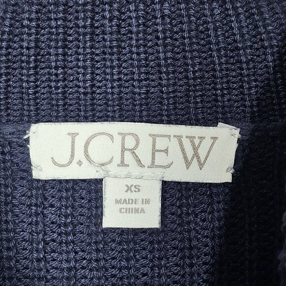 J.crew Cotton-Blend Ribbed Turtleneck Sweater Relaxed Fit Navy Women's‎ XS NWT - Picture 8 of 12